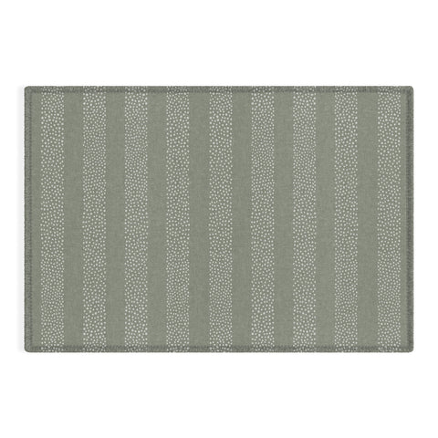 Little Arrow Design Co stippled stripes sage Outdoor Rug