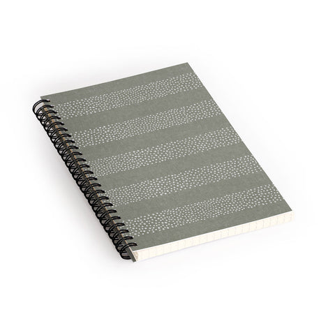 Little Arrow Design Co stippled stripes sage Spiral Notebook
