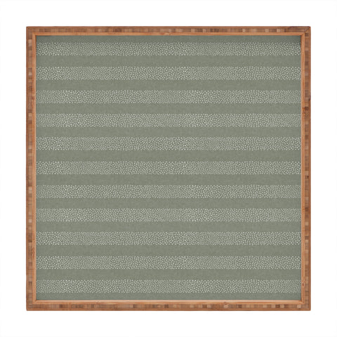 Little Arrow Design Co stippled stripes sage Square Tray