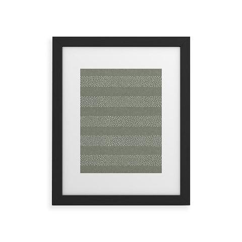 Little Arrow Design Co stippled stripes sage Framed Art Print