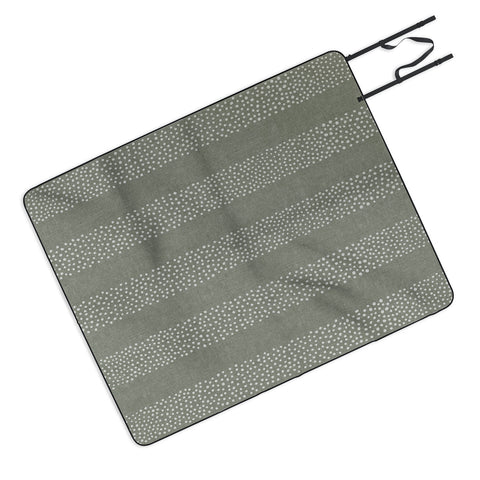 Little Arrow Design Co stippled stripes sage Picnic Blanket