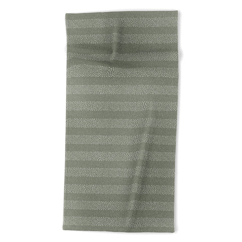Little Arrow Design Co stippled stripes sage Beach Towel