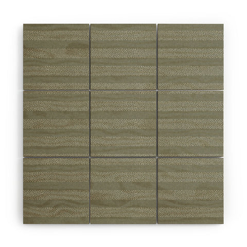 Little Arrow Design Co stippled stripes sage Wood Wall Mural