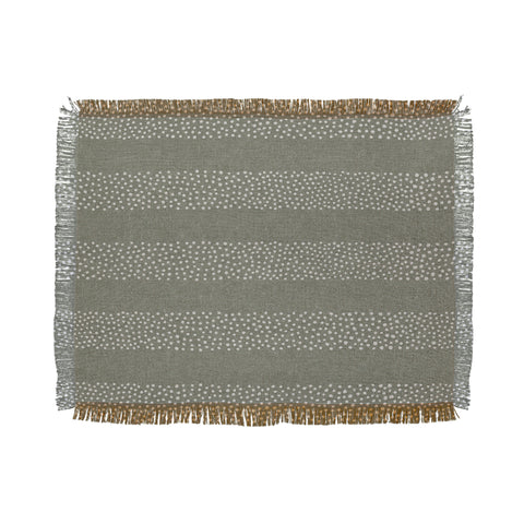 Little Arrow Design Co stippled stripes sage Throw Blanket