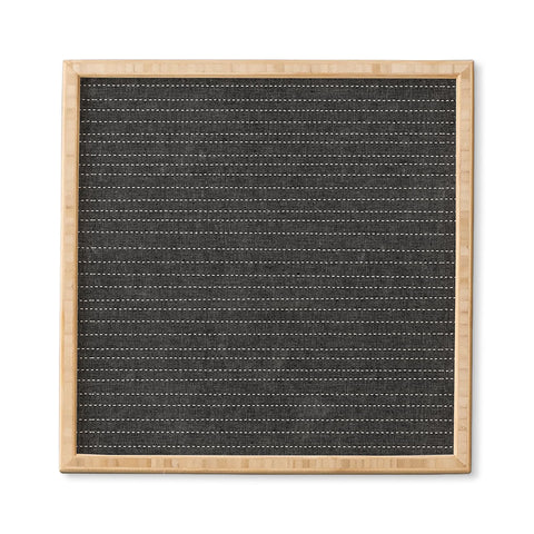 Little Arrow Design Co stitched stripes charcoal Framed Wall Art