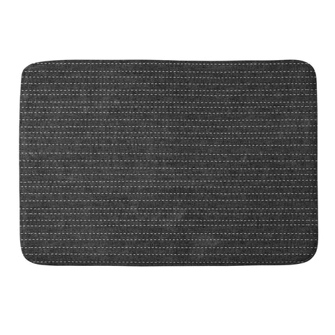 Little Arrow Design Co stitched stripes charcoal Memory Foam Bath Mat