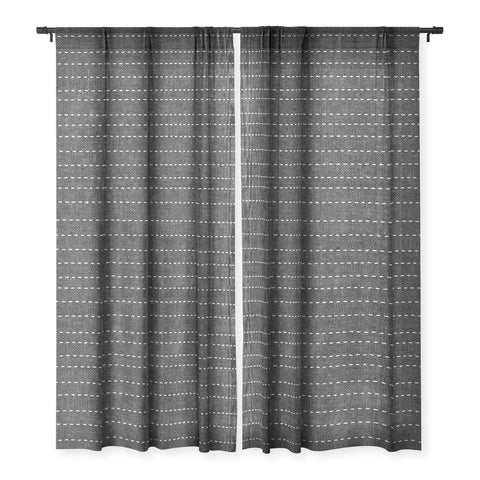 Little Arrow Design Co stitched stripes charcoal Sheer Non Repeat