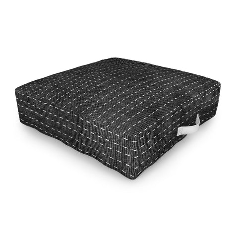 Little Arrow Design Co stitched stripes charcoal Outdoor Floor Cushion