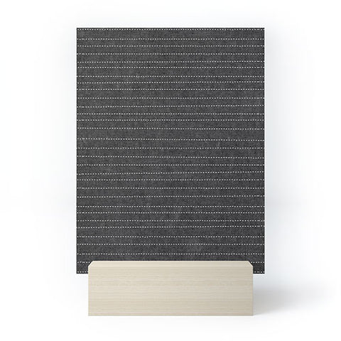 Little Arrow Design Co stitched stripes charcoal Mini Art Print