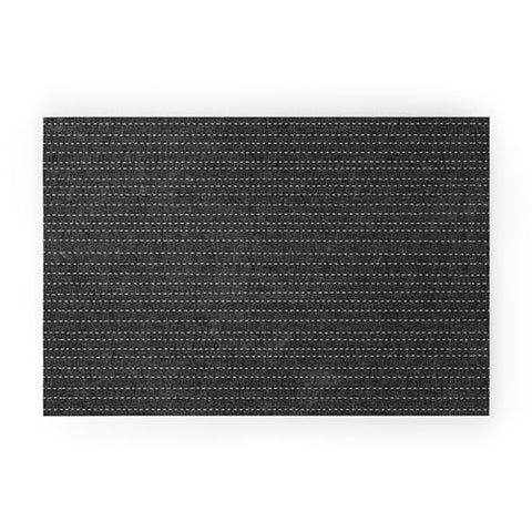 Little Arrow Design Co stitched stripes charcoal Welcome Mat