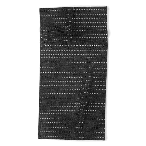 Little Arrow Design Co stitched stripes charcoal Beach Towel