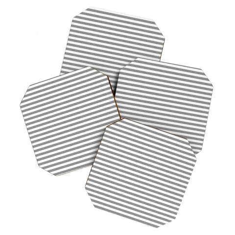 Little Arrow Design Co Stripes in Grey Coaster Set