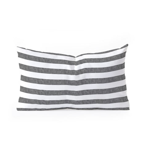 Little Arrow Design Co Stripes in Grey Oblong Throw Pillow