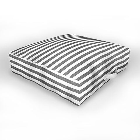 Little Arrow Design Co Stripes in Grey Outdoor Floor Cushion