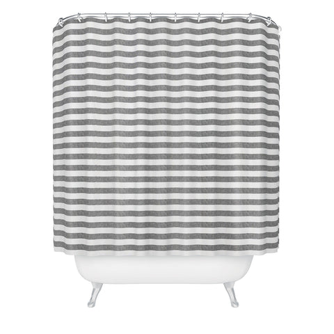 Little Arrow Design Co Stripes in Grey Shower Curtain