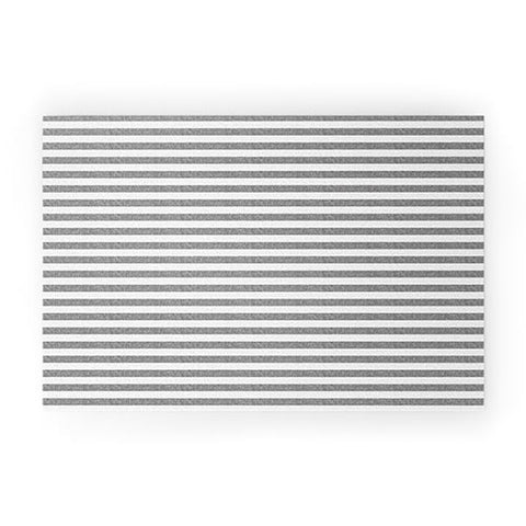 Little Arrow Design Co Stripes in Grey Welcome Mat