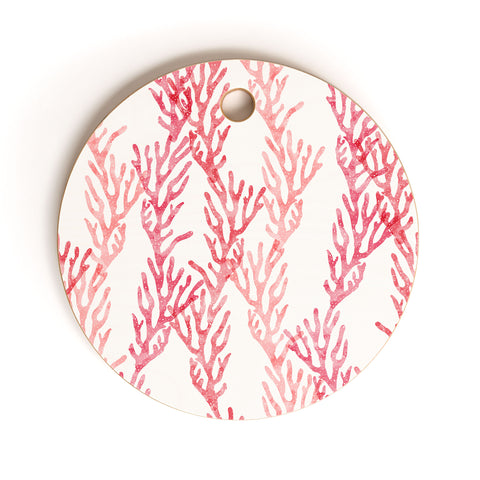 Little Arrow Design Co summer coral Cutting Board Round
