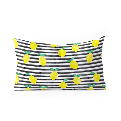 Little Arrow Design Co summer lemons Oblong Throw Pillow