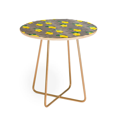 Little Arrow Design Co summer lemons Round Side Table