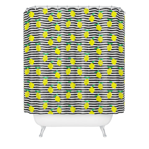 Little Arrow Design Co summer lemons Shower Curtain