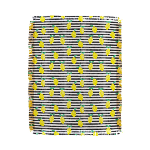 Little Arrow Design Co summer lemons Throw Blanket