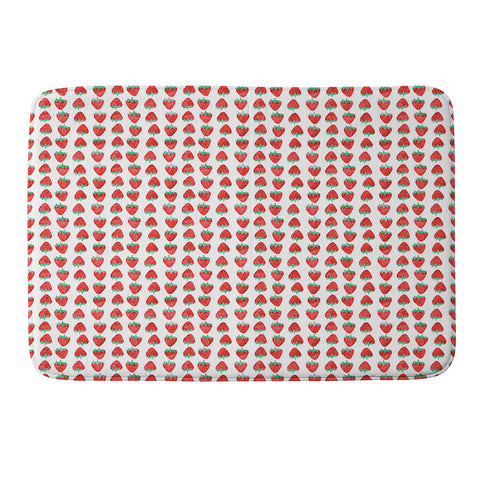 Little Arrow Design Co summer strawberries Memory Foam Bath Mat