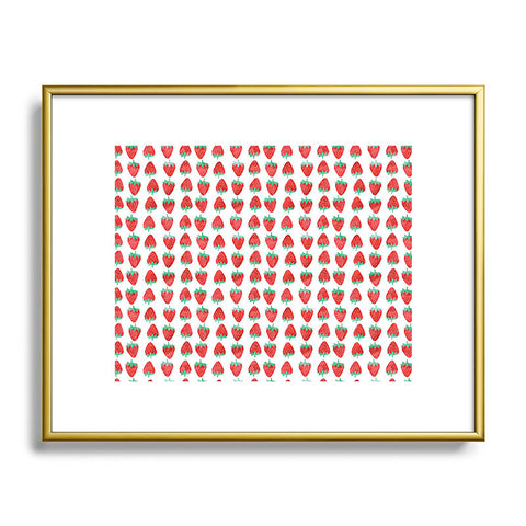 Little Arrow Design Co summer strawberries Metal Framed Art Print