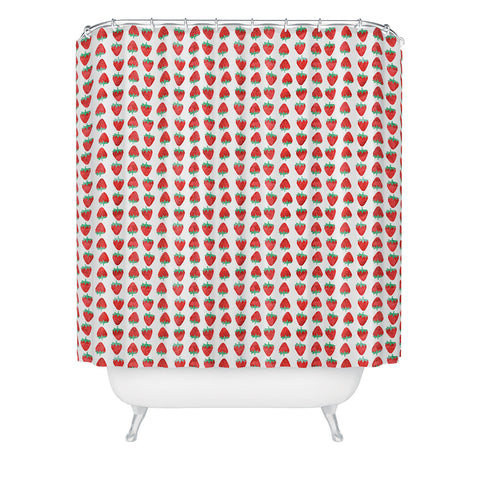 Little Arrow Design Co summer strawberries Shower Curtain