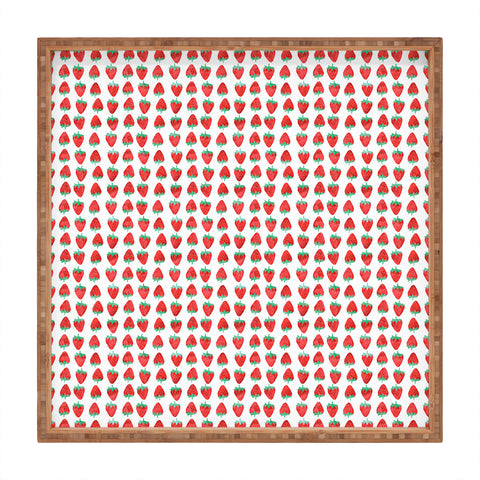 Little Arrow Design Co summer strawberries Square Tray