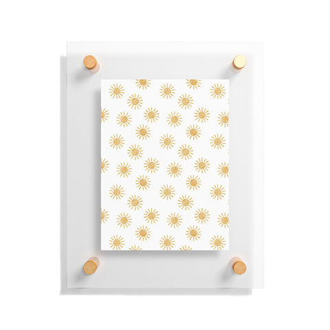 Little Arrow Design Co Suns golden on white Floating Acrylic Print