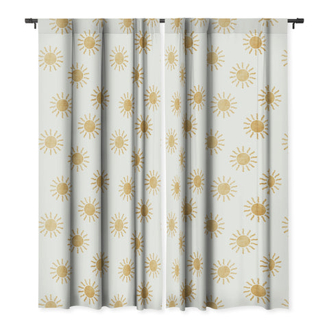 Little Arrow Design Co Suns golden on white Blackout Window Curtain