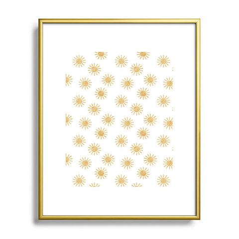 Little Arrow Design Co Suns golden on white Metal Framed Art Print