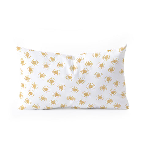 Little Arrow Design Co Suns golden on white Oblong Throw Pillow