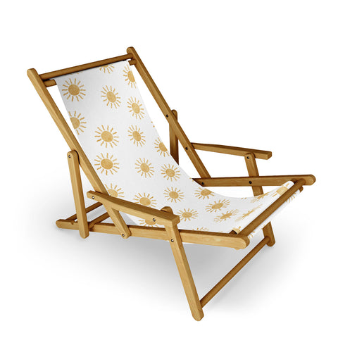 Little Arrow Design Co Suns golden on white Sling Chair