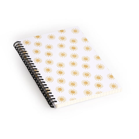 Little Arrow Design Co Suns golden on white Spiral Notebook