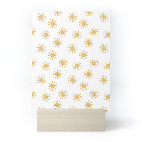Little Arrow Design Co Suns golden on white Mini Art Print