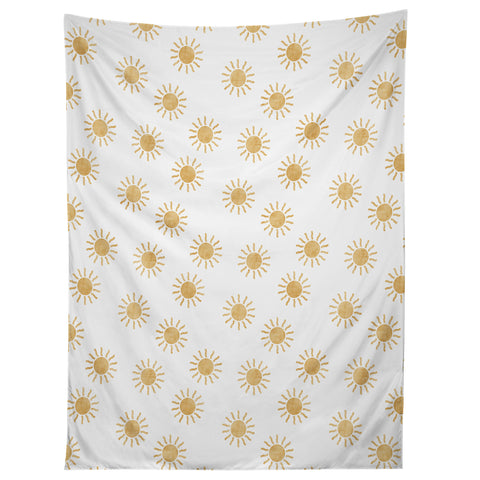 Little Arrow Design Co Suns golden on white Tapestry