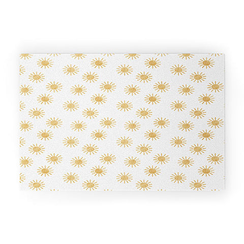 Little Arrow Design Co Suns golden on white Welcome Mat
