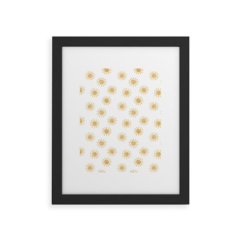 Little Arrow Design Co Suns golden on white Framed Art Print