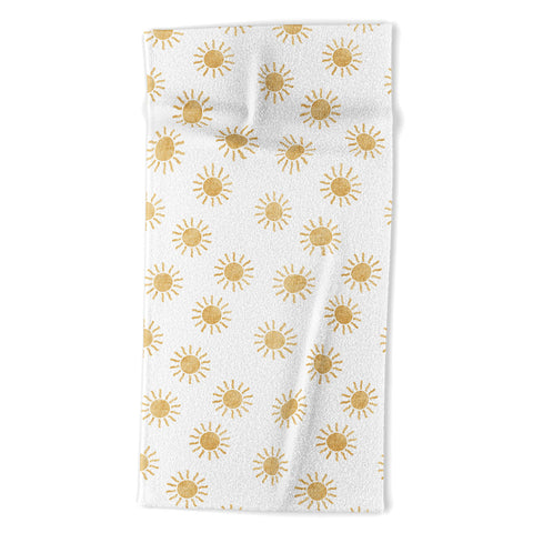 Little Arrow Design Co Suns golden on white Beach Towel