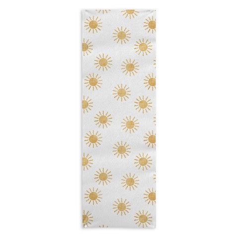 Little Arrow Design Co Suns golden on white Yoga Towel