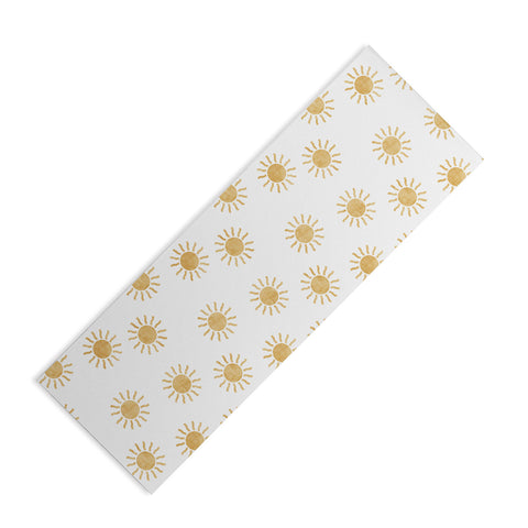 Little Arrow Design Co Suns golden on white Yoga Mat