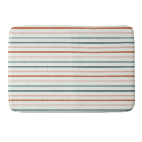 Little Arrow Design Co sunset stripes in terra cotta Memory Foam Bath Mat