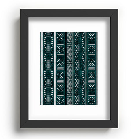 Little Arrow Design Co teal mudcloth tribal Recessed Framing Rectangle