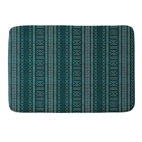 Little Arrow Design Co teal mudcloth tribal Memory Foam Bath Mat
