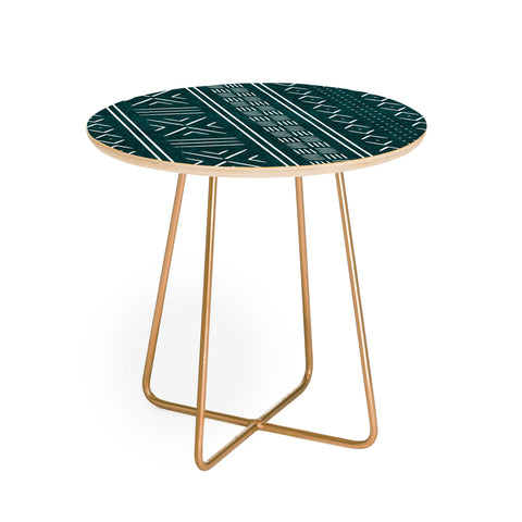 Little Arrow Design Co teal mudcloth tribal Round Side Table