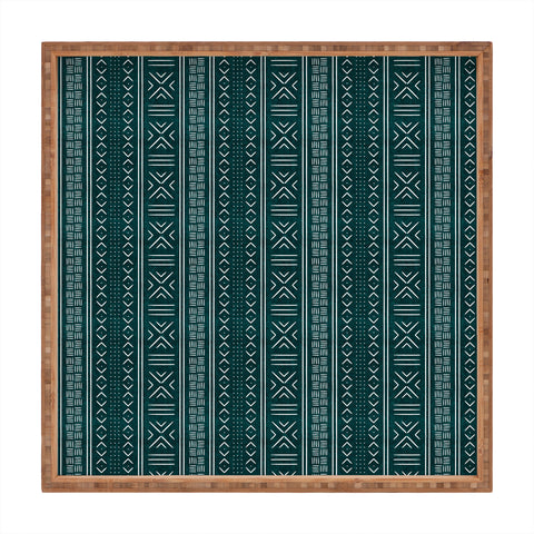 Little Arrow Design Co teal mudcloth tribal Square Tray
