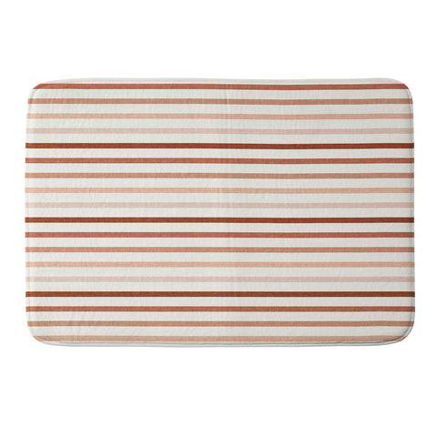 Little Arrow Design Co terra cotta stripes Memory Foam Bath Mat