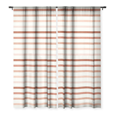 Little Arrow Design Co terra cotta stripes Sheer Non Repeat