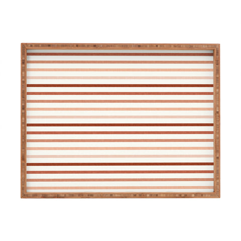 Little Arrow Design Co terra cotta stripes Rectangular Tray